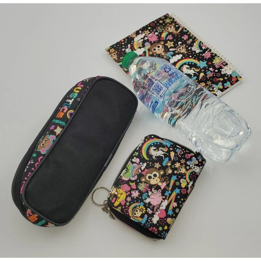 Justice 3pc Bobbie Monkey Set: Notebook, New Pencil Case & Zip Wallet